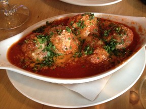 A bowl of meatballs was one of the better choices at Angelucci's.