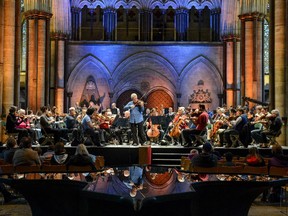 NACO rehearses in Salisbury Cathedral for Wednesday's night performance.