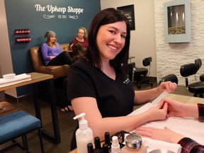Natalie Esau is the owner and manager of The Upkeep Shoppe on Preston Street. She offers manicures, pedicures and spa treatments, including the Beyond Botox Facial.