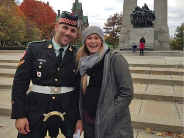 On Sunday, we asked a very handsome guard for a picture with my friend visiting from Cali - RIP Nathan Cirillo.