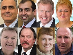 Osgoode candidates, from top left: George Darouze, Tom Dawson, David Jermacans, Jean Johnston-Mckitterick, Liam Maguire, Bob Masaro, Kim Sheldrick and George Wright.