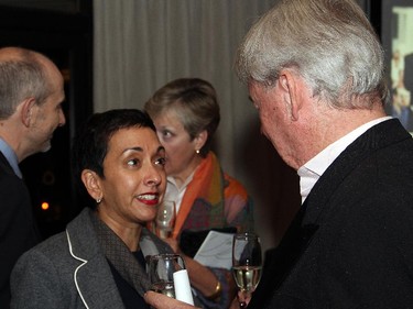 Ottawa Citizen classical music critic Natasha Gauthier in conversation with David Currie, conductor and music director of the Ottawa Symphony Orchestra, at a reception that followed the orchestra's season-opening concert at the National Arts Centre on Monday, Oct. 6, 2014.