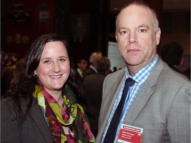 Ottawa Citizen journalists Meghan Hurley and Glen McGregor at Schmoozefest 2014