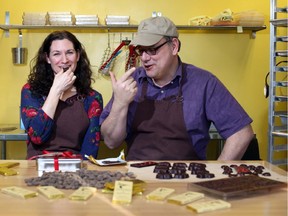 Erica and Drew Gilmour make chocolate by hand, starting with the beans, at Hummingbird Chocolate in Almonte, which won silver at the International Chocolate Awards' Canadian competition.