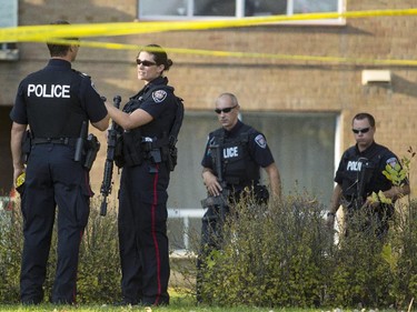 Ottawa police responded to reports that five or six gunshots had been fired in the Pinecrest Terrace housing development Friday, October 3, 2014.