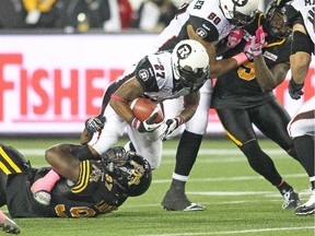 The Redblacks lost 16-6 to the Tiger-Cats at Hamilton's Tim Hortons Stadium on Oct. 17.