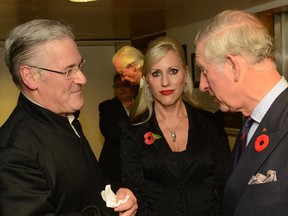 Pinchas Zukerman and Amanda Forsyth meet Prince Charles as NACO plays to a sell out crowd at Royal Festival Hall. (Fred Cattroll)