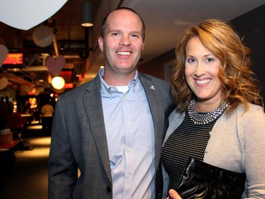 Redblacks coach Rick Campbell with this wife, Jeri, at the inaugural HERA Mission charity gala in support of widows and orphans in western Kenya, co-hosted by the Ottawa Redblacks CFL team at the TD Place on Wednesday, Oct. 15, 2014.