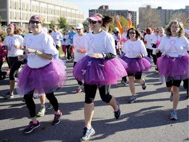 Runners take part in the CIBC Run for the Cure in Ottawa on Sunday, October 5, 2014. 7, 100 participants gathered at Tunney's Pasture for the annual event's 23rd year.