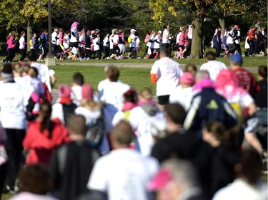 Runners take part in the CIBC Run for the Cure in Ottawa on Sunday, October 5, 2014.