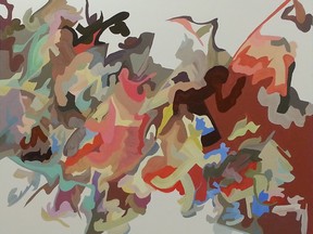 Untitled (acrylic on canvas, 48 x 60 inches, 2014), by Gabriel Séguin, at Studio Sixty Six in Ottawa.