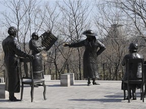 Statue of Famous Five  on Parliament Hill.