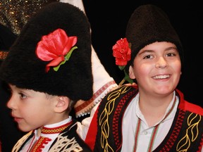 Victor Dimitrov, left, and Stephan Kemilev and performed with the dance group RODINA at the Centrepointe Theatre on Oct. 19 to mark the Days of Bulgarian Culture in Ottawa.