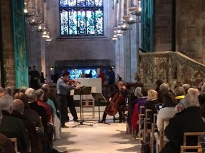 The string trio from NACO performs Thursday at St. Giles Cathedral in Edinburgh.