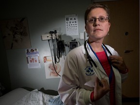 Tara Leach, shown in the program's exam room, is a nurse practitioner who heads up the Sexual Assault Partner Abuse Care Program at the Ottawa Hospital Civic campus.