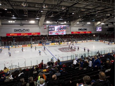 The ceiling looks the same as the Ottawa 67's held their home opener in the renovated TD Place arena.