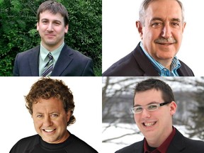 West Carleton March candidates: Brendan Gorman (top, left), Eli El Chantiry (top right), Jonathan Mark (bottom left), and Alex Aronec.