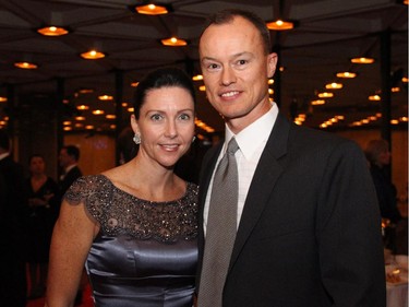 Vice president and investment advisor Christopher Martin from TD Waterhouse with his wife, Kimberley, at Upstream Ottawa's Youth Matters Gala, held Thursday, Oct. 16, 2014, at the National Arts Centre.