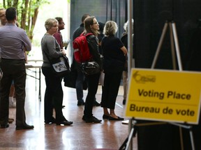 Voters line up at Ottawa City Hall.