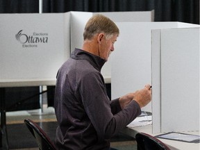 Voters went to city hall to take advantage of the first advance poll in the municipal elections being held on Oct. 27.