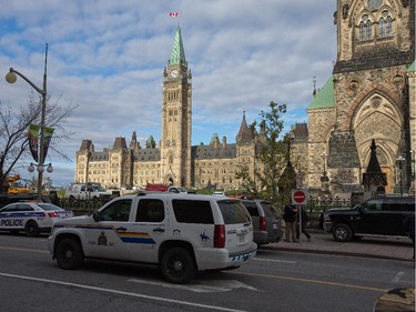 Wellington Street is locked down as police respond to an apparent terrorist attack in Ottawa.