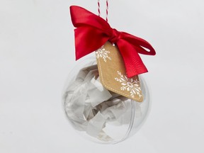 The latest flavours of locally made Morsel caramels are packaged in a Christmas hanging ball, available at several upcoming markets.