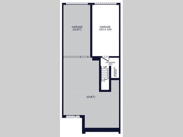 The basement level of the Harmony is the garage and a storage space.