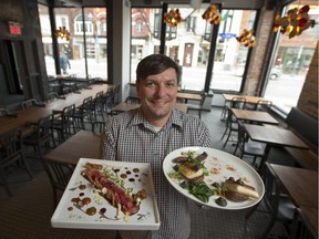 Fauna Food and Bar on Bank St with chef Jon Svazas with Bison Carpaccio and Pickerel. (Pat McGrath / Ottawa Citizen)