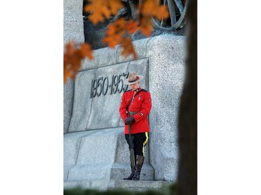 A sentry stands guard during the memorial. Remembrance Day at the National War Memorial in Ottawa November 11, 2014.