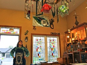 At her home studio, ConceptArt, on the outskirts of Rockland, glass artist Julie Laframboise crafts everything from jewelry and sun catchers to dishes and cabinet windows using a variety of techniques.  She's worked with glass for a dozen years.