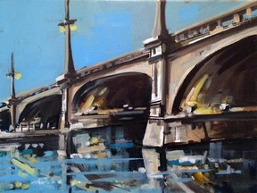 Bank Street Bridge by Eryn O'Neill one of the pieces on sale at the Art and Parcel Show at the Ottawa Art Gallery.