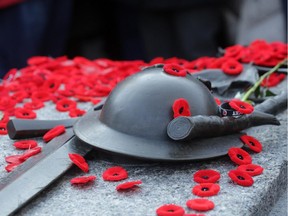 Poppies sit on the Tomb of the Unknown Soldier , November 11, 2014.