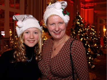 Chris Kincaid, V-P at Mediaplus Advertising, with her daughter, Annie Saint, 11, at the Trees of Hope for CHEO event held at the Fairmont Chateau Laurier on Monday, November 24, 2014.