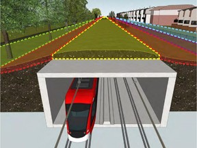 City of Ottawa's artists' renderings of what the berm would look like for the western LRT.