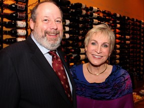 Dan Greenberg (donning an Ottawa Senators necktie) and his wife, Barbara Crook, of presenting sponsor Fergulsea Properties, at the Italian-styled gala, Mangia! Mangia!, for the Queensway Carleton Hospital Foundation, held Saturday, Nov. 8, 2014, at the Sala San Marco banquet hall.
