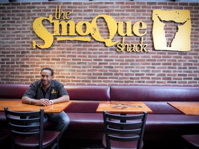 Chef Warren Sutherland, at his York Street restaurant SmoQue Shack.