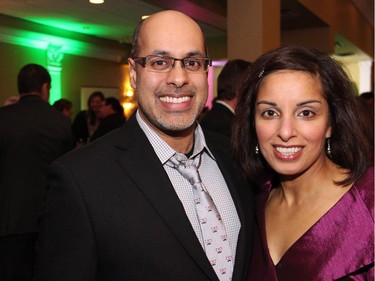 Dr. Sumeet Sadana, chief of pediatrics at the Queensway Carleton Hospital, with his wife, Aruna, at the hospital's Italian-themed Mangia! Mangia! gala held at the Sala San Marco on Saturday, Nov. 8, 2014.