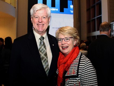 Former Liberal cabinet minister John Manley, now president and CEO of the Canadian Council of Chief Executives, with his wife, Judith, at the launch of Andrew Cohen's new book, Two Days in June: John F. Kennedy and the 48 Hours that Made History.