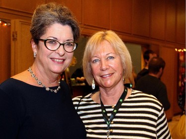From left, Dianne Wing, publisher of Ottawa Magazine, with TD Ottawa Jazz festival board treasurer Jean Vanderzon at the 17th annual Live Auction & Benefit Concert held at Library and Archives Canada on Thursday, Nov. 6, 2014.