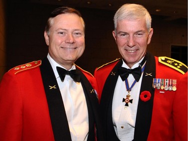 From left, Hon. Col. Blake Goldring with Lt. Gen. Guy Thibault, Vice Chief of the Defence Staff, at a special First World War commemorative evening held at the National Gallery of Canada on Monday, Nov. 10, 2014.