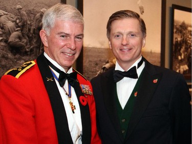From left, Lt.-Gen. Guy Thibault, Vice Chief of the Defence Staff, with businessman and property developer Sean Murray at a special First World War commemorative evening.