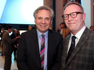 From left, National Capital Commission CEO Mark Kristmanson with Mark O'Neill, CEO of the Canadian Museum of History and Canadian War Museum, at the launch of author Andrew Cohen's new book, Two Days in June: John F. Kennedy and the 48 Hours that Made History.