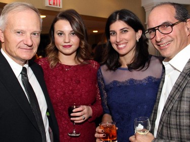 From left, Peter Bennett from Ferguslea Properties with his daughter, Katie, and lawyer Ron Prehogan with his daughter, Dara Gottlieb, at a major fundraising gala for the Queensway Carleton Hospital, held Saturday, Nov. 8, 2014.