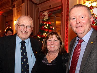 From left, philanthropists Dave Trick and Ann Trick, seen with CHEO Foundation president and CEO Kevin Keohane, attended the Trees of Hope for CHEO event held at the Fairmont Chateau Laurier on Monday, November 24, 2014.