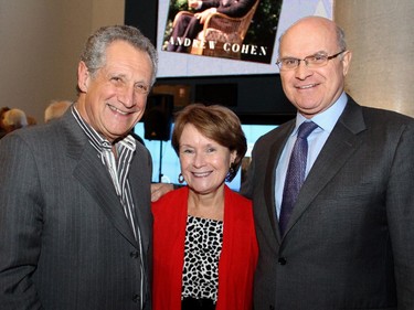 From left, Ronald Cohen with University of Ottawa adjunct professor Penny Collenette and her husband, former Liberal cabinet minister David Collenette, at the launch of Andrew Cohen's new book, Two Days in June: John F. Kennedy and the 48 Hours that Made History.