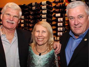 From left, Tom Schonberg, president and CEO of the Queensway Carleton Hospital, along with its board chair, Clare Beckton, and chief of staff, Dr. Andrew Falconer, attended the hospital's Italian-styled Mangia! Mangia! gala held Saturday, Nov. 8, 2014, at the Sala San Marco.