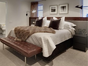 Whether custom or store bought, upholstered headboards like this one in Monarch’s Murray modal at Longfields offer a softer approach to bedroom decor.