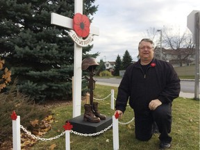 Gaietan Beaudry erected this Remembrance Day memorial at his house in Orleans.