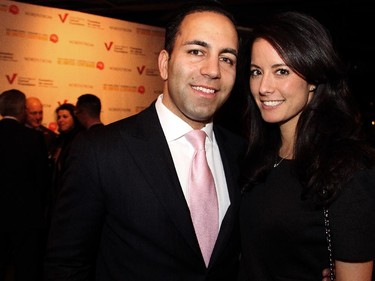 Gala committee member Kash Pashootan, with his girlfriend, Erin Cormack, on Wednesday, November 19, 2014, at Lago's, for a reception to promote Nordstrom's store-opening charity gala for the Ottawa Regional Cancer Foundation and United Way Ottawa.