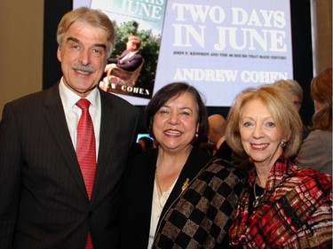 German Ambassador Werner Wnendt with his wife, Eleonore Wnendt-Juber, and Cayla Baylin at the launch of Andrew Cohen's new book, Two Days in June: John F. Kennedy and the 48 Hours that Made History, held Thursday, November 20, 2014.